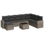 vidaXL Set de muebles de jardín 9 pzas y cojines ratán sintético gris