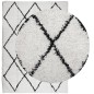 vidaXL Alfombra de pelo largo moderna crema y negro 240x340 cm vidaXL Alfombra de pelo largo moderna crema y negro 240x340 cm