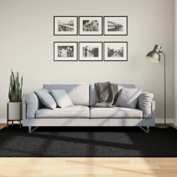 vidaXL Alfombra peluda de pelo largo moderna PAMPLONA negra 160x230 cm