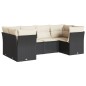 vidaXL Set de sofás de jardín 6 piezas y cojines ratán sintético negro vidaXL Set de sofás de jardín 6 piezas y cojines ratán sintético negro