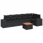 vidaXL Set de comedor de jardín 7 pzas y cojines ratán sintético negro vidaXL Set de comedor de jardín 7 pzas y cojines ratán sintético negro