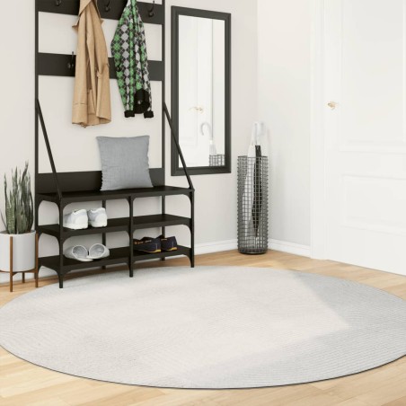 vidaXL Alfombra de pelo corto look escandinavo IZA crema Ø 200 cm
