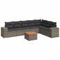 vidaXL Set de sofás de jardín 8 pzas y cojines ratán sintético gris vidaXL Set de sofás de jardín 8 pzas y cojines ratán sintético gris