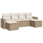 vidaXL Juego de sofás jardín con cojines 6 pzas ratán sintético beige vidaXL Juego de sofás jardín con cojines 6 pzas ratán sintético beige