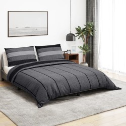 vidaXL Juego de funda nórdica algodón gris oscuro 200x220 cm
