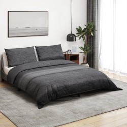 vidaXL Juego de funda nórdica algodón gris oscuro 225x220 cm
