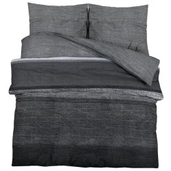 vidaXL Juego de funda nórdica algodón gris oscuro 225x220 cm