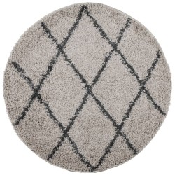 vidaXL Alfombra de pelo largo moderna beige y antracita Ø 120 cm