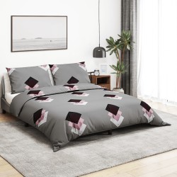 vidaXL Juego de funda nórdica algodón gris 140x200 cm