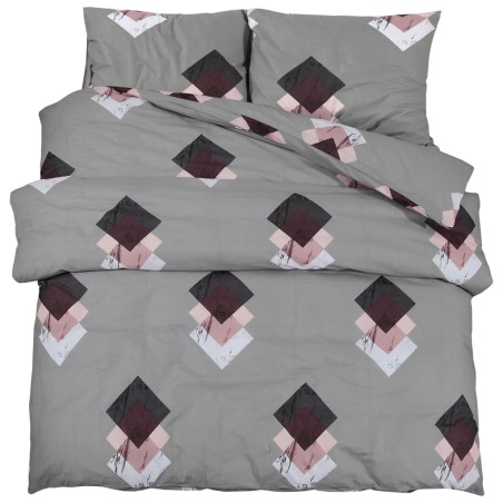 vidaXL Juego de funda nórdica algodón gris 200x200 cm