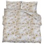 vidaXL Juego de funda nórdica algodón blanco y marrón 240x220 cm vidaXL Juego de funda nórdica algodón blanco y marrón 240x220 cm