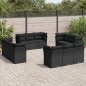 vidaXL Set de sofás de jardín 12 piezas cojines ratán sintético negro vidaXL Set de sofás de jardín 12 piezas cojines ratán sintético negro