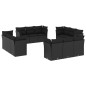 vidaXL Set de sofás de jardín 12 piezas cojines ratán sintético negro vidaXL Set de sofás de jardín 12 piezas cojines ratán sintético negro