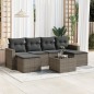 vidaXL Set de sofás de jardín 7 piezas con cojines ratán PE gris vidaXL Set de sofás de jardín 7 piezas con cojines ratán PE gris
