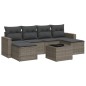 vidaXL Set de sofás de jardín 7 piezas con cojines ratán PE gris vidaXL Set de sofás de jardín 7 piezas con cojines ratán PE gris