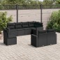 vidaXL Set de sofás de jardín 8 piezas y cojines ratán sintético negro vidaXL Set de sofás de jardín 8 piezas y cojines ratán sintético negro