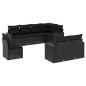 vidaXL Set de sofás de jardín 8 piezas y cojines ratán sintético negro vidaXL Set de sofás de jardín 8 piezas y cojines ratán sintético negro