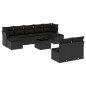 vidaXL Set de sofás de jardín 10 pzas cojines ratán sintético negro vidaXL Set de sofás de jardín 10 pzas cojines ratán sintético negro