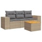vidaXL Juego de sofás jardín con cojines 4 pzas ratán sintético beige vidaXL Juego de sofás jardín con cojines 4 pzas ratán sintético beige