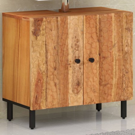 vidaXL Armario de lavabo para baño madera maciza de acacia 62x33x58 cm