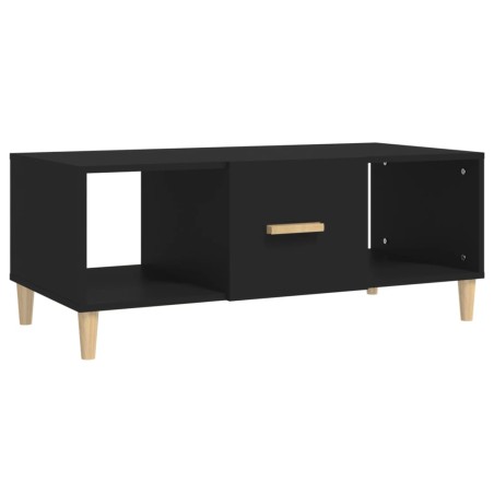 vidaXL Mesa de centro madera contrachapada negro 102x50x40 cm