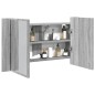 vidaXL Armario espejo de baño con luz LED acrílico gris 80x12x45 cm vidaXL Armario espejo de baño con luz LED acrílico gris 80x12x45 cm