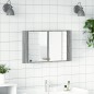vidaXL Armario espejo de baño con luz LED acrílico gris 80x12x45 cm vidaXL Armario espejo de baño con luz LED acrílico gris 80x12x45 cm