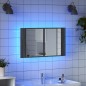 vidaXL Armario espejo de baño con luz LED acrílico gris 80x12x45 cm vidaXL Armario espejo de baño con luz LED acrílico gris 80x12x45 cm