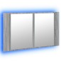 vidaXL Armario espejo de baño con luz LED acrílico gris 80x12x45 cm vidaXL Armario espejo de baño con luz LED acrílico gris 80x12x45 cm