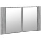 vidaXL Armario espejo de baño con luz LED acrílico gris 80x12x45 cm vidaXL Armario espejo de baño con luz LED acrílico gris 80x12x45 cm