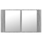 vidaXL Armario espejo de baño con luz LED acrílico gris 80x12x45 cm vidaXL Armario espejo de baño con luz LED acrílico gris 80x12x45 cm