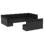 vidaXL Set de sofás de jardín y cojines 13 pzas ratán sintético negro vidaXL Set de sofás de jardín y cojines 13 pzas ratán sintético negro