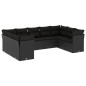 vidaXL Set de sofás de jardín 8 piezas y cojines ratán sintético negro vidaXL Set de sofás de jardín 8 piezas y cojines ratán sintético negro