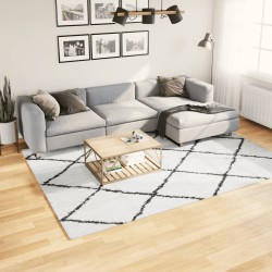 vidaXL Alfombra de pelo largo moderna crema y negro 200x280 cm