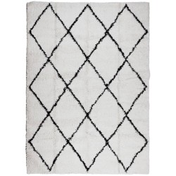 vidaXL Alfombra de pelo largo moderna crema y negro 200x280 cm