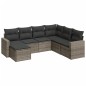 vidaXL Set de sofás de jardín 7 piezas con cojines ratán PE gris vidaXL Set de sofás de jardín 7 piezas con cojines ratán PE gris