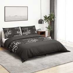 vidaXL Juego de funda nórdica algodón negro 200x200 cm