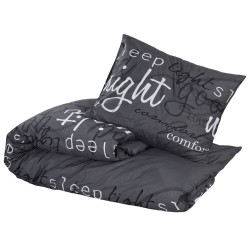 vidaXL Juego de funda nórdica algodón negro 200x200 cm