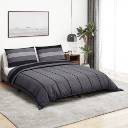 vidaXL Juego de funda nórdica algodón gris oscuro 155x220 cm