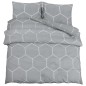 vidaXL Juego de funda nórdica algodón gris 200x200 cm vidaXL Juego de funda nórdica algodón gris 200x200 cm