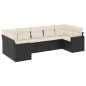 vidaXL Set de comedor de jardín 7 pzas y cojines ratán sintético negro vidaXL Set de comedor de jardín 7 pzas y cojines ratán sintético negro