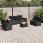 vidaXL Set de sofás de jardín 8 piezas y cojines ratán sintético negro vidaXL Set de sofás de jardín 8 piezas y cojines ratán sintético negro