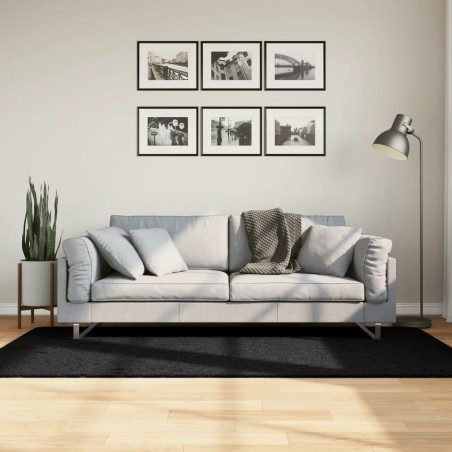 vidaXL Alfombra peluda de pelo largo moderna PAMPLONA negra 100x200 cm