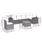 vidaXL Set de sofás de jardín 7 piezas con cojines ratán PE gris vidaXL Set de sofás de jardín 7 piezas con cojines ratán PE gris