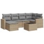 vidaXL Set sofás de jardín 7 piezas y cojines ratán sintético beige vidaXL Set sofás de jardín 7 piezas y cojines ratán sintético beige