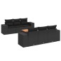 vidaXL Set de comedor de jardín 7 pzas y cojines ratán sintético negro vidaXL Set de comedor de jardín 7 pzas y cojines ratán sintético negro