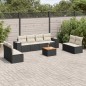 vidaXL Set de sofás de jardín 8 piezas y cojines ratán sintético negro vidaXL Set de sofás de jardín 8 piezas y cojines ratán sintético negro