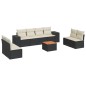 vidaXL Set de sofás de jardín 8 piezas y cojines ratán sintético negro vidaXL Set de sofás de jardín 8 piezas y cojines ratán sintético negro