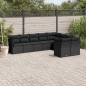 vidaXL Set de sofás de jardín 8 piezas y cojines ratán sintético negro vidaXL Set de sofás de jardín 8 piezas y cojines ratán sintético negro
