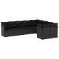 vidaXL Set de sofás de jardín 8 piezas y cojines ratán sintético negro vidaXL Set de sofás de jardín 8 piezas y cojines ratán sintético negro
